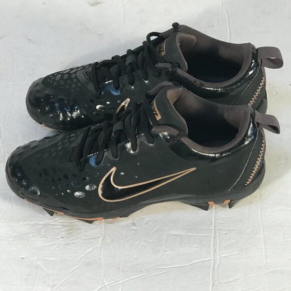 NIKE Fast Flex Black Gold Running Workout Athletic Shoes Cleats - Picture 14 of 15